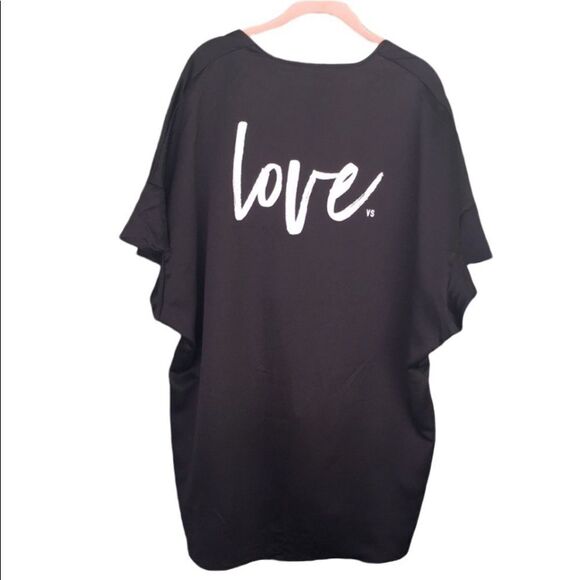Victoria’s Secret Black Robe NWT LOVE One Size - Picture 2 of 14